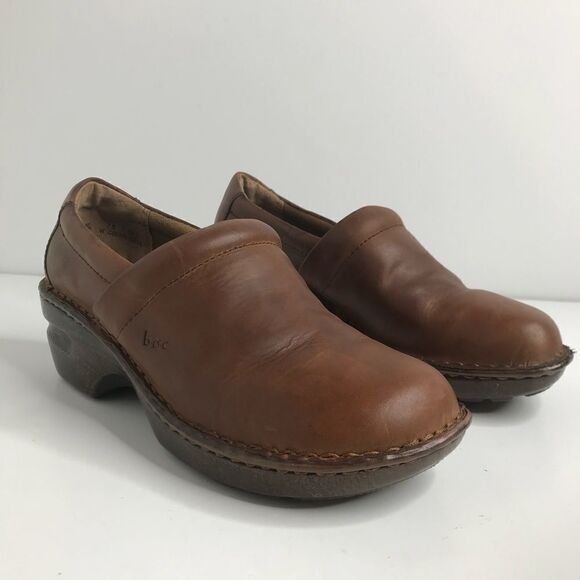 B. O. C. Sz 7.5/ EU 38.5 Brown Leather Clogs - Picture 1 of 7